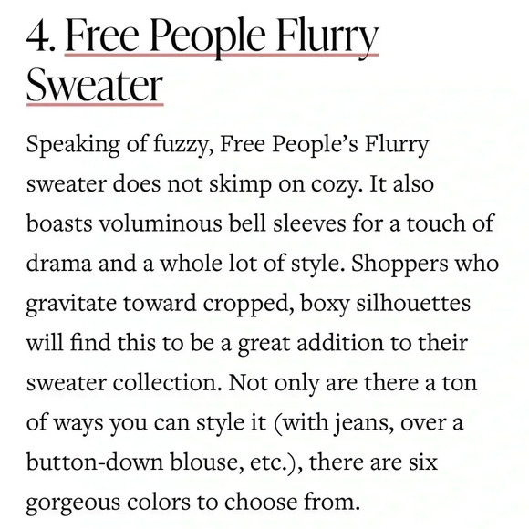 NWT new with tags FREE PEOPLE flurry soft fuzzy cropped sweater SMALL pink - Picture 5 of 12